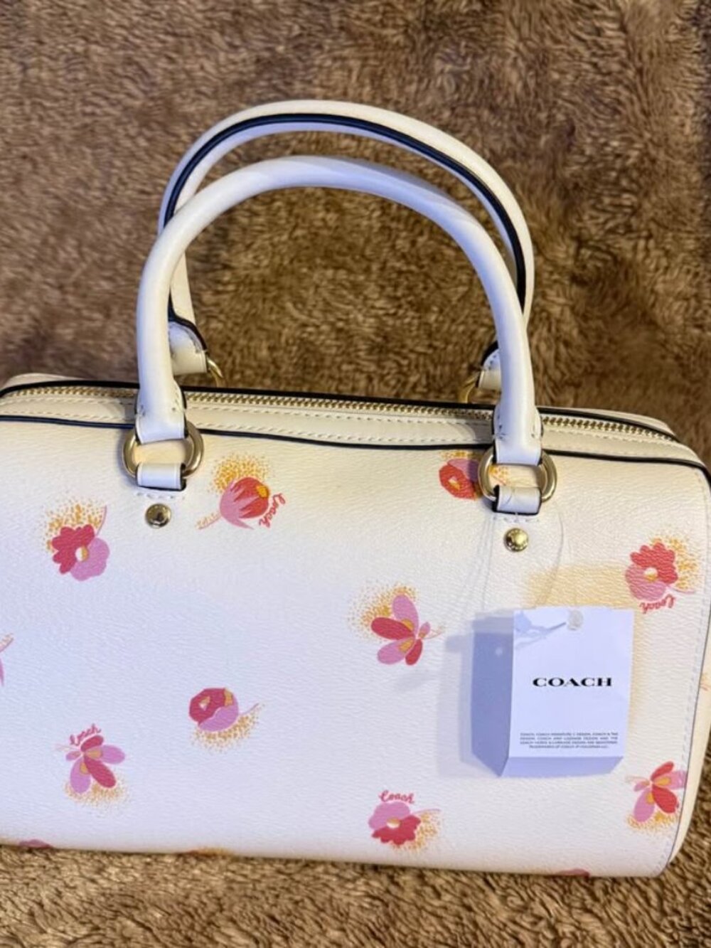 Coach Rowan Satchel w/ pop floral print - Picture 2 of 3